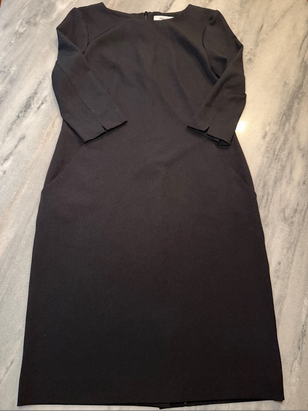 MM Lafleur Black Long-Sleeve Sheath Dress